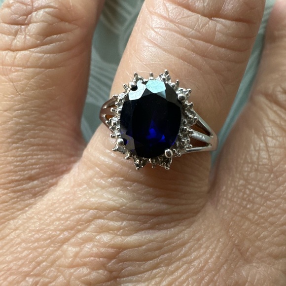 10k oval sapphire ring cocktail ring